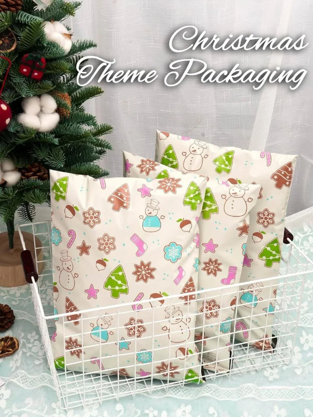 20ct Medium 10 x 13 Christmas Elements Poly Mailers